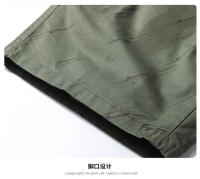 Pantalones de trabajo sueltos estampados con bolsillo con cremallera informal de algodón puro de color sólido grande para hombre - details 2