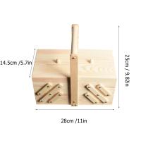 Caja de costura de madera, caja de almacenamiento de joyas, estuche organizador de cosméticos para el hogar - details 2