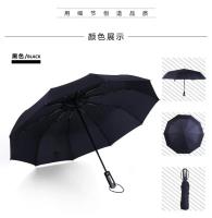 Paraguas plegable automático a prueba de viento para mujer, grande e impermeable con tono negro, 10K - details 6