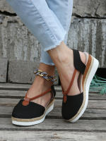 Sandalias de Mujer con Tacón en Cuña Nueva Diseño Gladiator para Verano Zapatos de Diseñador Cubierta de Punta Clásica Tallas Medianas y Grandes - details 4