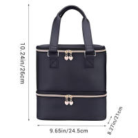 Bolsa de cosméticos impermeable de doble capa para manicura con asa - details 2