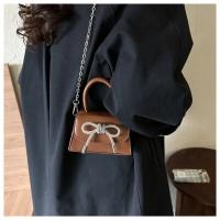 Mini bolsa de hombro con cordones para mujeres, correa de hombro para mujeres, solapa de cuero PU, cadena, moda - details 11