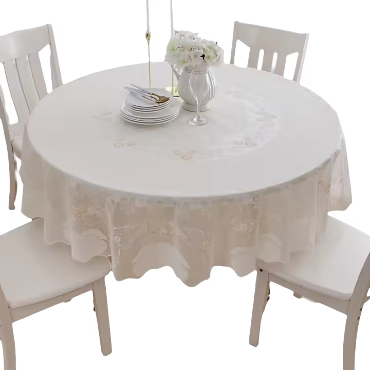 Mantel de Comedor Plegable de PVC Impermeable y Resistente al Aceite 8-10 Plazas 210cm Redondo - 1