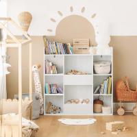 Libros y Juguetes Librería para niño Multifuncional con 6 estantes y 2 compartimentos 106 x 30 x 104 cm ES - details 1