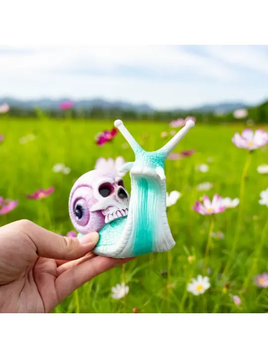 Escultura de calavera de caracol, adorno de jardín de Halloween, artesanías de resina creativas góticas, gran oferta - 1