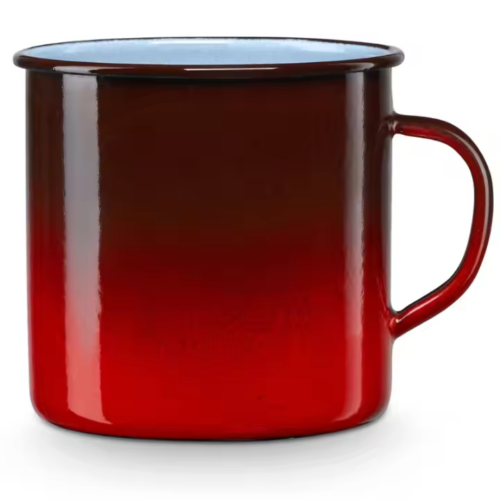 Taza de Café Ignea Vintage de 8cm Acero Esmalteado Rojo Ideal para Acampar y Senderismo - 1
