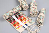 Estuche de tela de colores para lápices, bolsa de almacenamiento para cosméticos, rollo de lápices, suministros escolares, 12/24/36/48/72 agujeros - details 10