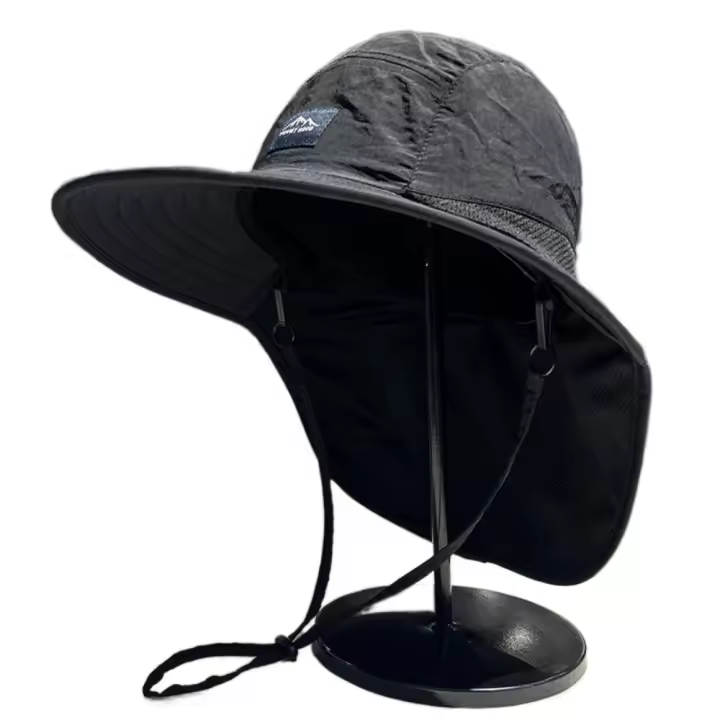 Chal de ala ancha protección del cuello gorra para el sol protección solar gorra de cubo sombrilla sombrero cuello cubierta de oreja visera hombres sombrero de pescador escalada - 1
