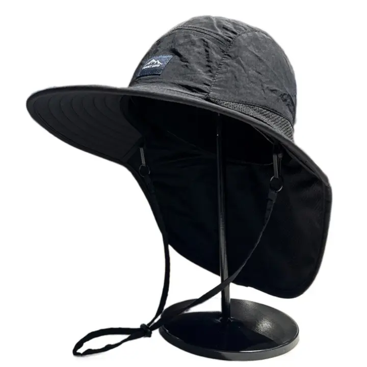 Chal de ala ancha protección del cuello gorra para el sol protección solar gorra de cubo sombrilla sombrero cuello cubierta de oreja visera hombres sombrero de pescador escalada - 1