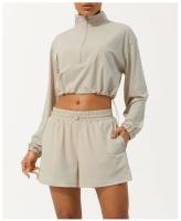 Chaqueta de Yoga de cuello alto con media cremallera para mujer, protección solar UV, ropa transpirable para exteriores, cordón con capucha, Verano - details 4