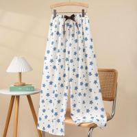 Pijama de algodón con burbujas para mujer, pantalones casuales de verano nuevos para el hogar, estilo delgado, se pueden usar al aire libre, pantalones antimosquitos, pantalones largos sueltos de talla grande - details 12