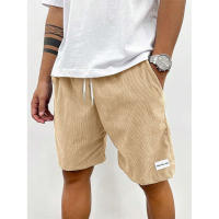 Shorts De Lino Para Hombre Verano Casual Playa Baloncesto Pantalones Cortos De Color Sólido Etiqueta Deportiva Talla Media - details 1