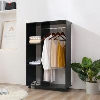 Armario de Ropa con Ruedas Organizador de Ropa de Dormitorio Estante Abierto con Barra - details 1