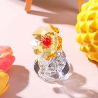 Estatua de flor de cristal de la serie de plantas simples, estatuilla exquisita, decoración de mesa, adorno de coche hecho a mano en 3D, decoración del hogar - details 6