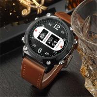 Reloj de Cuarzo Automático de Lujo Diseño Único Correa de Cuero Deportivo Militar Simple - details 3