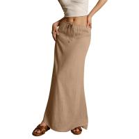 Vacaciones Verano Maxi Cordón Cintura baja A e Faldas casuales Falda larga ajustada Playa Ropa de mujer - details 9
