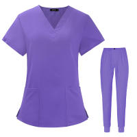 Conjunto de limpieza de farmacéutico, estomatología hospitalaria, odontología, médico, trabajo, enfermería, uniforme médico, moda con cuello en V de verano, - details 13