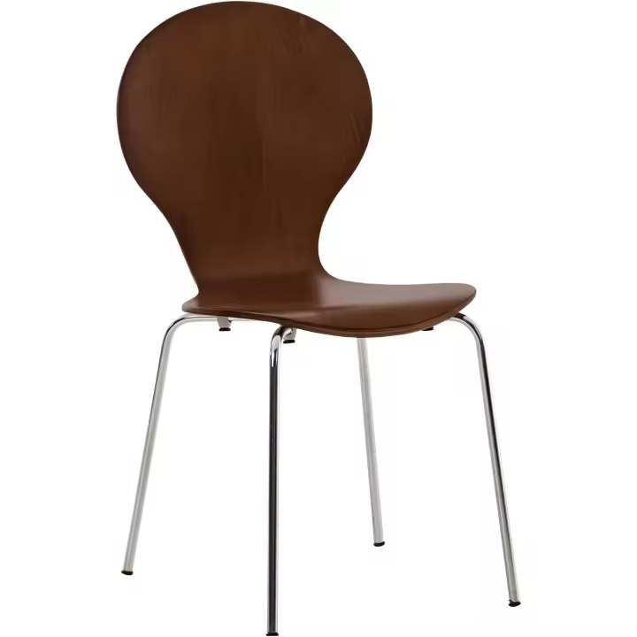 Silla de Cocina de Madera con Base de Metal Color Blanco Otomanos de Muebles y Organización - 1