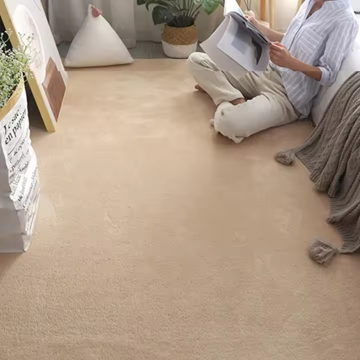 Alfombra de Sala Grande Suave y Amigable con la Piel para Dormitorio Alfombra de Cama Gris Alfombra de Juego para Bebé Decoración Blanca para Hogar - 1