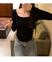 Camiseta ajustada de algodón para mujer, Top corto de manga larga, camiseta Sexy blanca Y2k para primavera y otoño - details 51