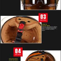 Beon-casco de motocicleta con personalidad para hombre y mujer, cascos de seguridad retro con batería de coche para las cuatro estaciones - details 11