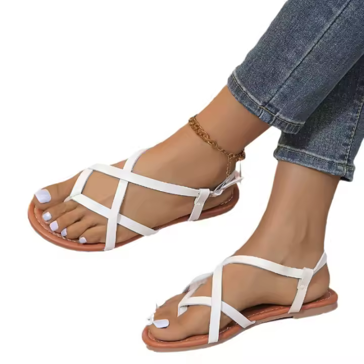 2025 nuevas vacaciones en la playa, ocio, sandalias romanas francesas planas suaves para mujer, zapatillas - 1