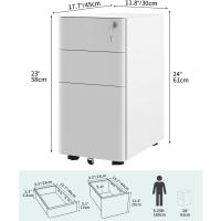 Armario Archivador Móvil con Ruedas, Metalico Mueble Oficina Archivador con Cerradura - details 2