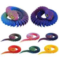 Figura de serpiente de simulación de articulación móvil impresa en 3D, adorno creativo de escritorio para el hogar y la Oficina, regalos artesanales de Año Nuevo - details 1