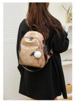 Mochila informal vintage de cuero PU para mujer, morral pequeño de viaje a la moda, color verde y negro - details 23