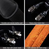 Conjunto de Borlas de Seda para Hombres Paquete de Cuadrillo de Paisley Naranja Pintado - details 8