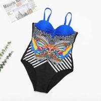Bañador de mujer estampado de una pieza, baño grande cerrado TRE con partes salientes, apto para piscinas y playas - details 20