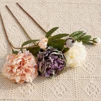 Ramo de flores de peonía artificiales de 2 cabezas, simulación realista hecha a mano, ramas de peonía de seda exquisita, decoración de mesa de comedor - details 5