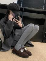 Mocasines perezosos con bloqueo de metal de un pedal, nuevos zapatos de cuero pequeños con plataforma de cabeza redonda de estilo británico - details 18