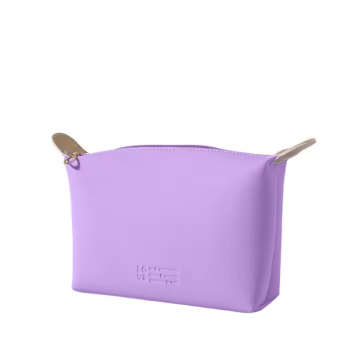 Bolso de mano de PU para cosméticos, bolsa de aseo impermeable de gran capacidad, práctica bolsa de almacenamiento de viaje de Color sólido, organizador de viaje - 1