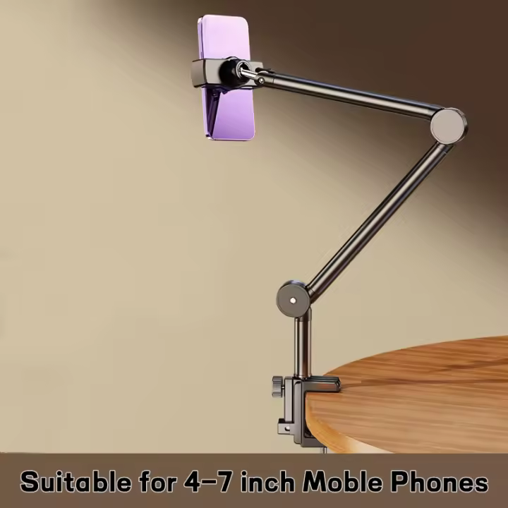 Soporte de teléfono móvil para cama de escritorio con Clip potente, plegable, perezoso, mesita de noche, tabletas, abrazadera para iPhone, iPad Air Pro Min - 1
