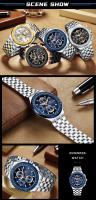 Reloj informal versátil de lujo para hombre, reloj de cuarzo resistente al agua con pantalla luminosa y banda de acero inoxidable - details 12