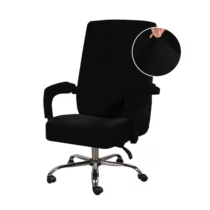 Funda de Silla de Oficina de Terciopelo Suave Funda de Reposapazas Extraíble de Color Sólido para Silla de Ordenador - 1