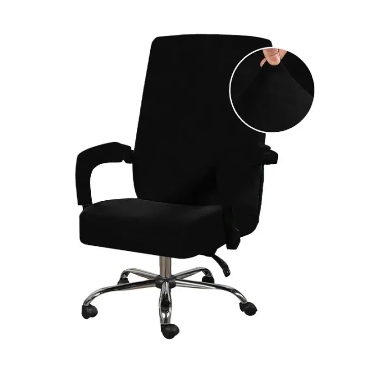 Funda de Silla de Oficina de Terciopelo Suave Funda de Reposapazas Extraíble de Color Sólido para Silla de Ordenador - 1