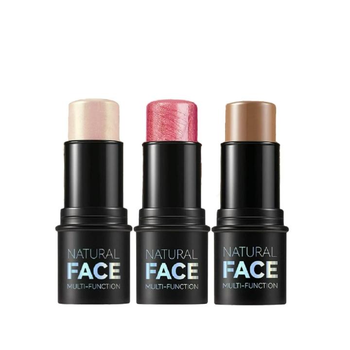 Juego De Barras De Maquillaje, Trio Maquillaje Facial, rubor cremoso, contorno e Iluminador En palo