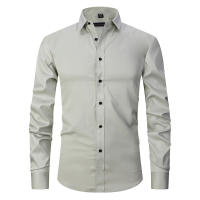 Camisas de hombre Camisas de uso formal con botones de solapa casual - details 14