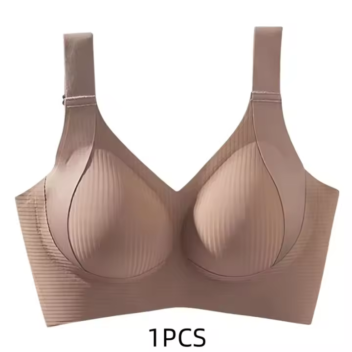 1/2 Unidades. Sujetadores sin costuras de talla grande para mujer, ropa de dormir suave sin aros de copa completa, sujetador de color sólido para mujer, lencería sexy push-up - 1