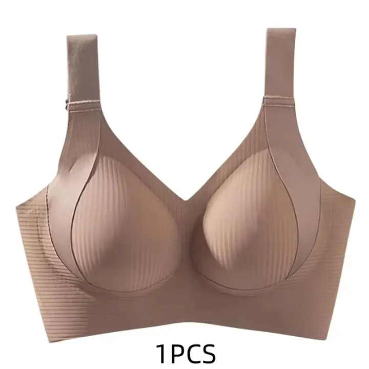 1/2 Unidades. Sujetadores sin costuras de talla grande para mujer, ropa de dormir suave sin aros de copa completa, sujetador de color sólido para mujer, lencería sexy push-up - 1