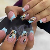 Uñas postizas de cobertura total, elegantes, rosas degradadas, moradas francesas, 24 piezas - details 8