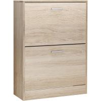 Armario con 3 puertas abatibles, zapatero de madera de 3 pisos, para entrada estrecha, pasillo, sala de estar, 60 x 24 x 120 cm, marrón rústico LBC030X01 - details 9