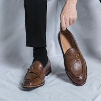 Zapatos Lefu para hombre, calzado de cuero PU, Color sólido, Simple, moda, transpirable, británico, grande, 38-46 - details 8