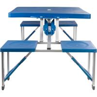 mesas plegable y 4 taburetes, Mesa tipo maletín, Mesa de picnic, Soporte sombrilla - details 1