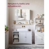Armario de Baño con Luz LED 16,5 x 70 x 75 cm Toma Corriente Cesta Colgante Soporte para Secador - details 5