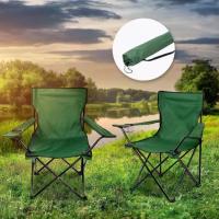 Set de 2 Sillas camping plegable portátil sillas pesca camping playa con reposabrazos y bolsa de transportesenderismo trekking - details 0