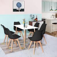 Juego de Mesa de Comedor y Sillas, 1 Mesa Redonda de 80 cm + 4 Sillas Blancas, de Diseño Nórdico - details 48
