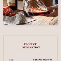 Botella elegante sin plomo en forma de S, vidrio transparente, lata roja, recipiente para jugo, botella de vino - details 9